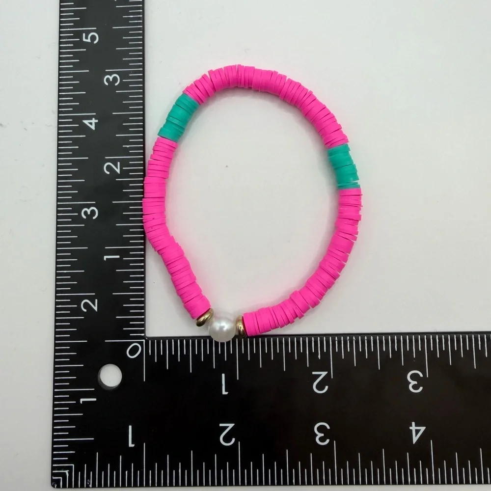 Heishi Bead Friendship Bracelet | Pink Black “Midnight” Swiftie Style
